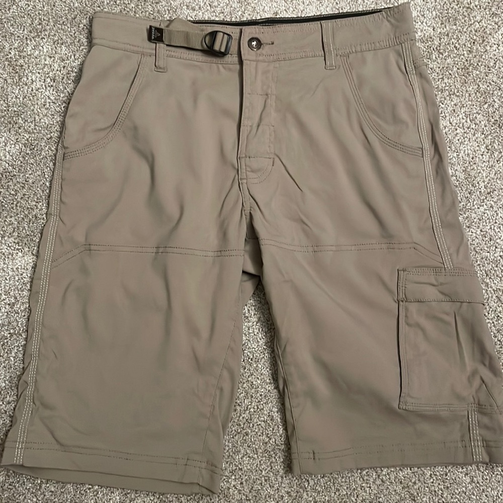 Prana Stretch Zion Short, Men’s 30 waist, 12” inseam, Khaki color